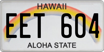 HI license plate EET604