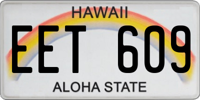 HI license plate EET609