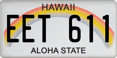 HI license plate EET611