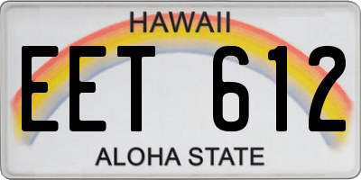 HI license plate EET612