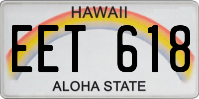 HI license plate EET618