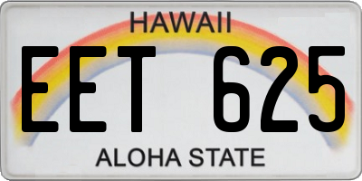 HI license plate EET625