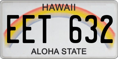 HI license plate EET632