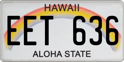 HI license plate EET636