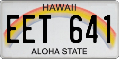 HI license plate EET641