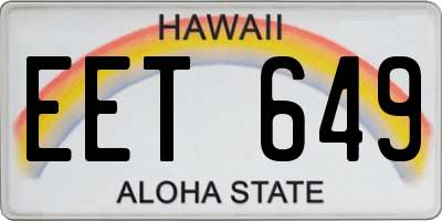 HI license plate EET649
