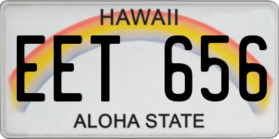 HI license plate EET656