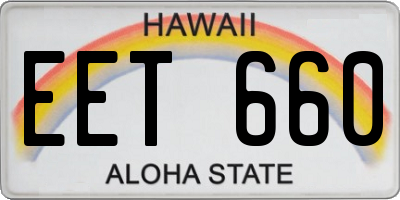 HI license plate EET660
