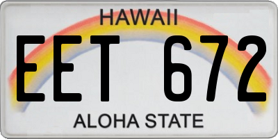 HI license plate EET672