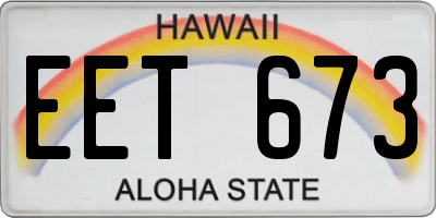 HI license plate EET673