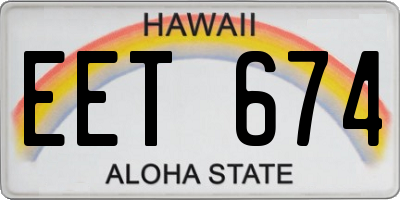 HI license plate EET674