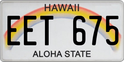 HI license plate EET675