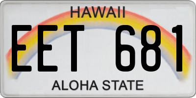 HI license plate EET681