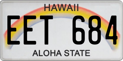 HI license plate EET684