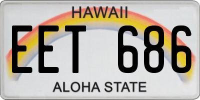 HI license plate EET686