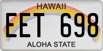 HI license plate EET698