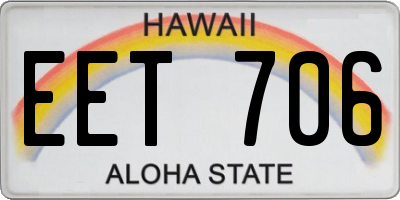 HI license plate EET706
