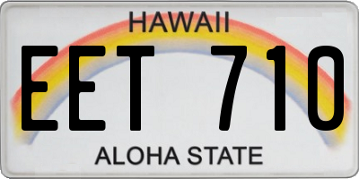 HI license plate EET710