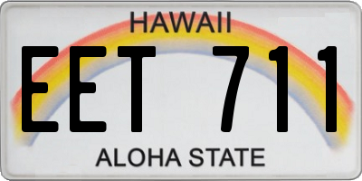 HI license plate EET711