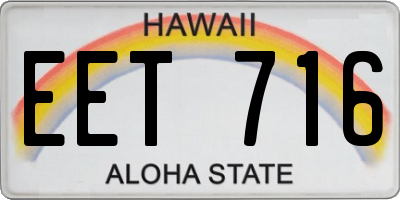 HI license plate EET716