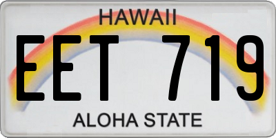 HI license plate EET719