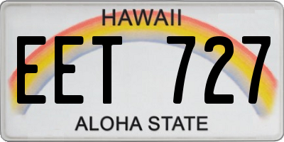 HI license plate EET727