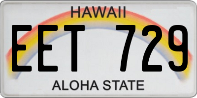 HI license plate EET729