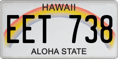 HI license plate EET738