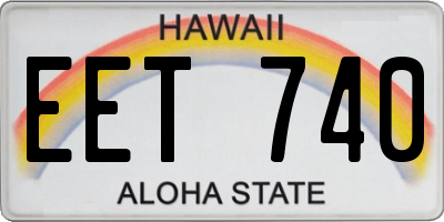 HI license plate EET740