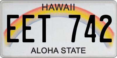HI license plate EET742