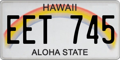 HI license plate EET745