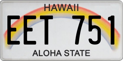 HI license plate EET751