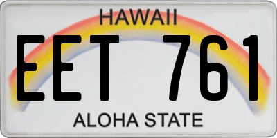 HI license plate EET761