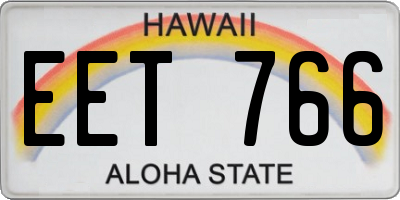 HI license plate EET766