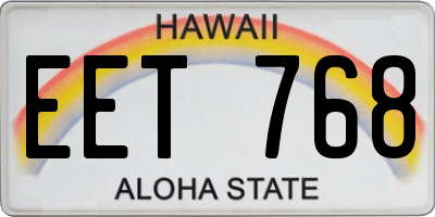 HI license plate EET768
