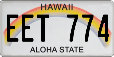 HI license plate EET774