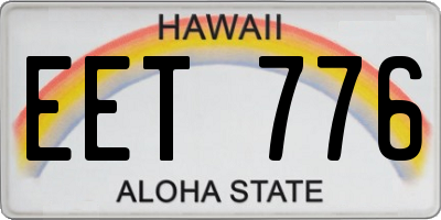 HI license plate EET776