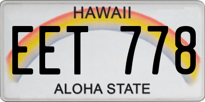 HI license plate EET778