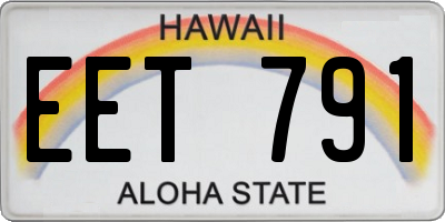 HI license plate EET791