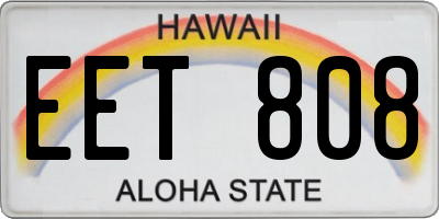 HI license plate EET808