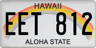 HI license plate EET812