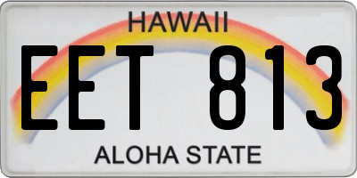 HI license plate EET813