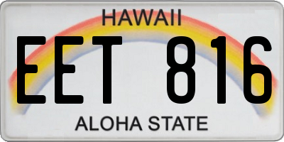 HI license plate EET816