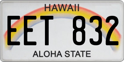 HI license plate EET832