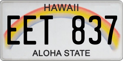 HI license plate EET837