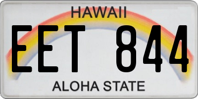 HI license plate EET844