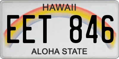 HI license plate EET846