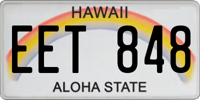 HI license plate EET848