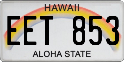 HI license plate EET853