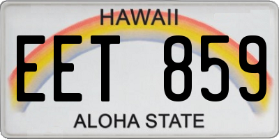 HI license plate EET859